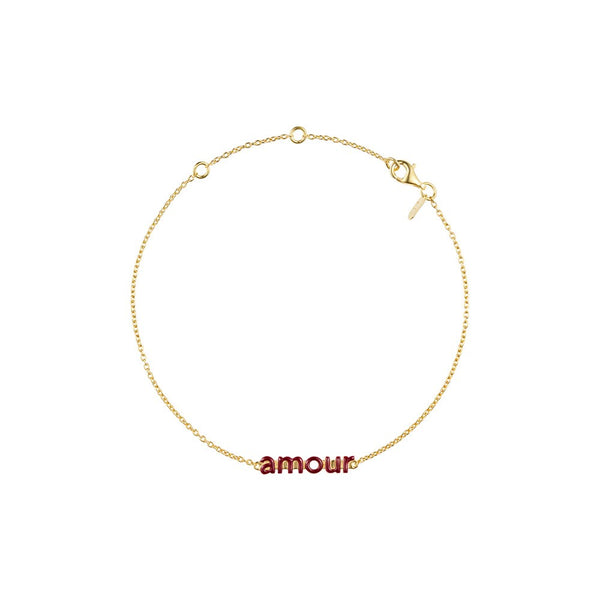 Vocabulary enamel Armband, vergoldetes Silber