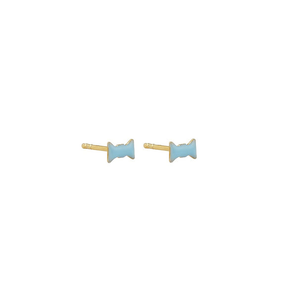 Bow tie Ohrstecker (set of 2 pcs) - vergoldetes Silber