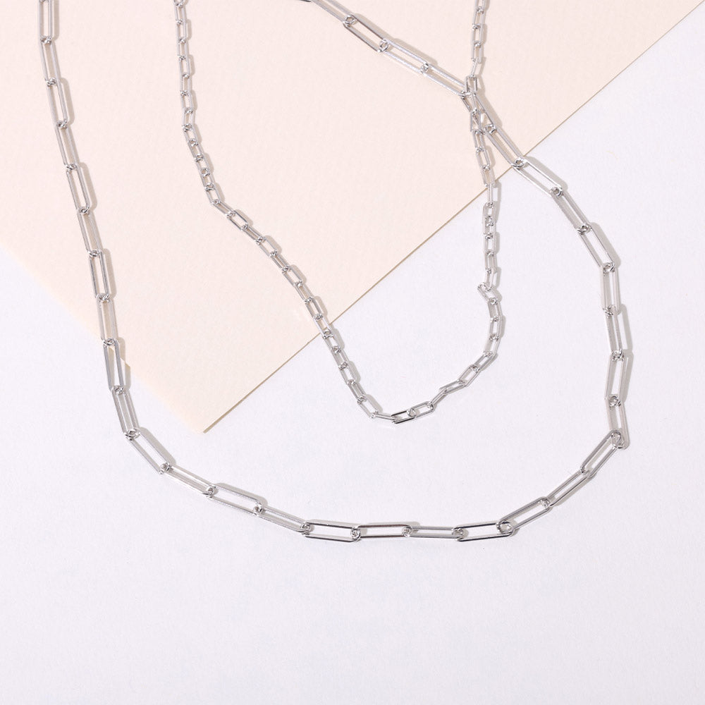 Chunky Square link chain large Silver Design Letters DE