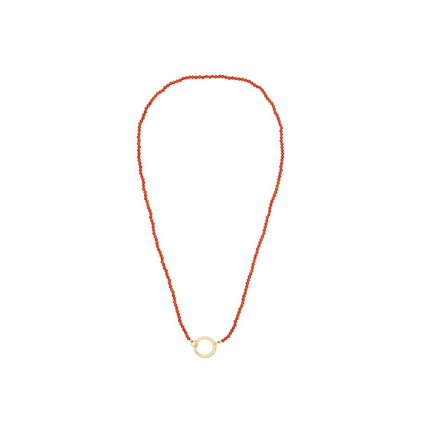 Gemstone Charm Lock Chain 2mm