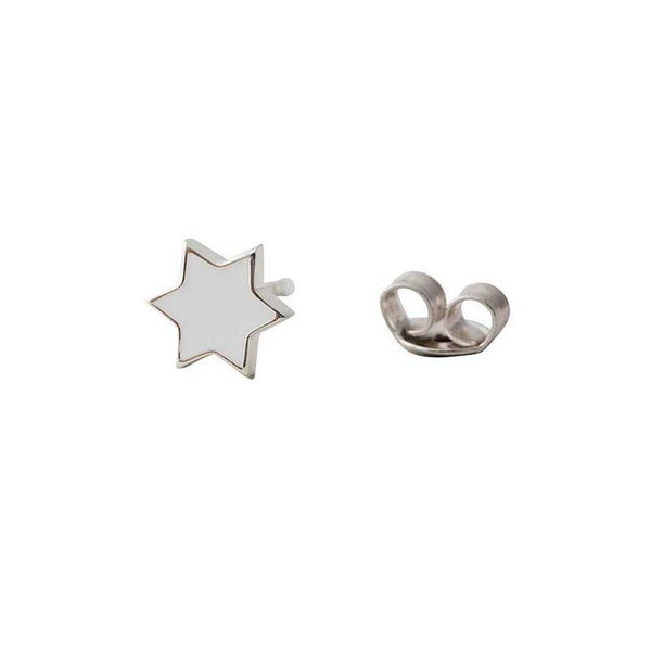 Emaille Stern Ohrstecker (Silber)