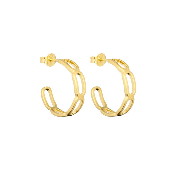 Square link Creole (set of 2 pcs) vergoldet