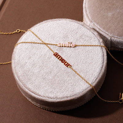 Vocabulary enamel bracelet, gold plated