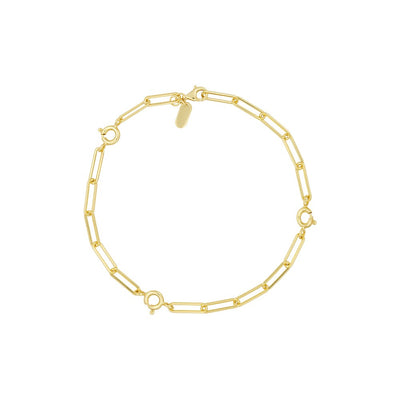 Ruth large chunky charm lock bracelet, gold plated