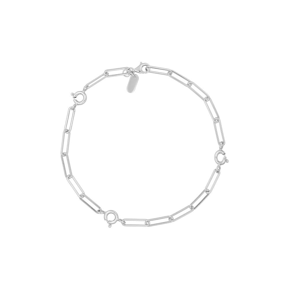 Ruth large chunky charm lock bracelet, silver