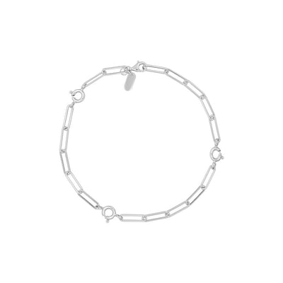 Ruth large chunky charm lock bracelet, silver