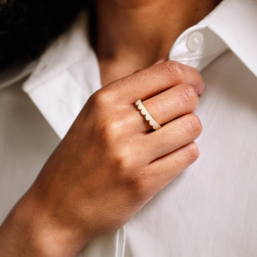 Lace Ring Brass Design Letters DE