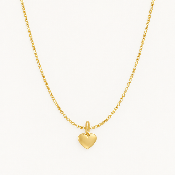 Set: Darling Necklace Herz – Ankerkette 45 cm & Darling Charm Herz, vergoldet