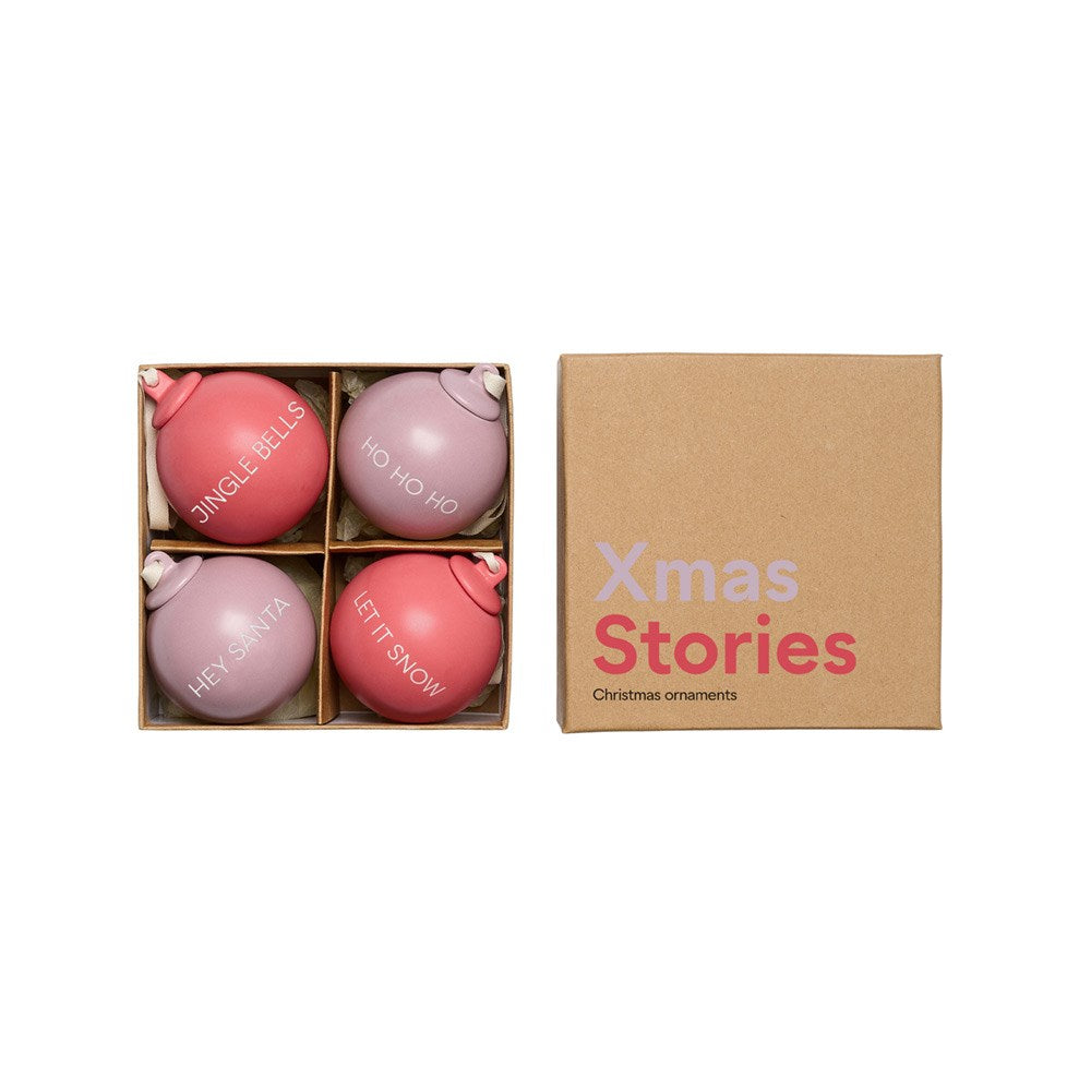 XMAS Stories Kugel-Anhänger - 40mm/4-er Set