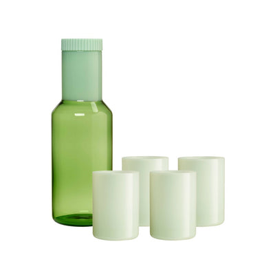 Tube Glass Cafare And Drinking Glass Set Green