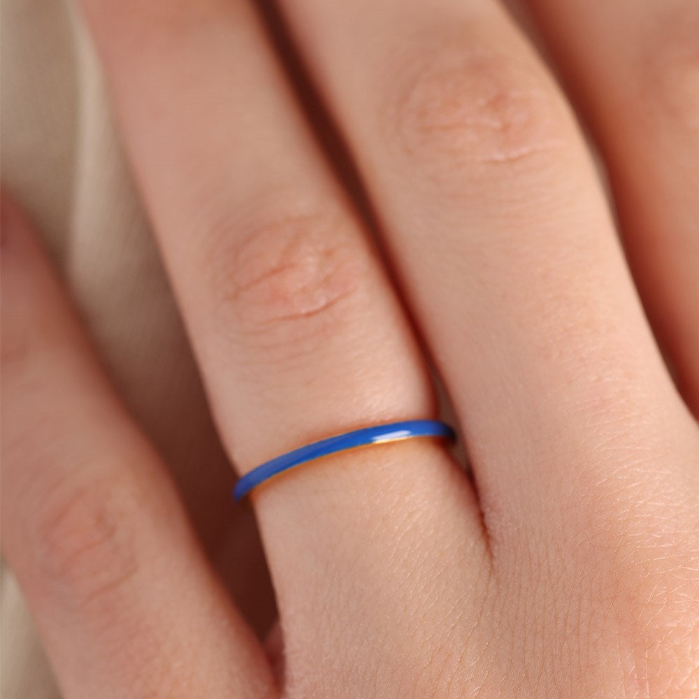 Klassischer Stack Ring Blau