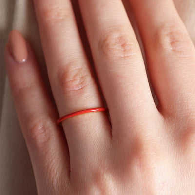 Klassischer Stack Ring Coral
