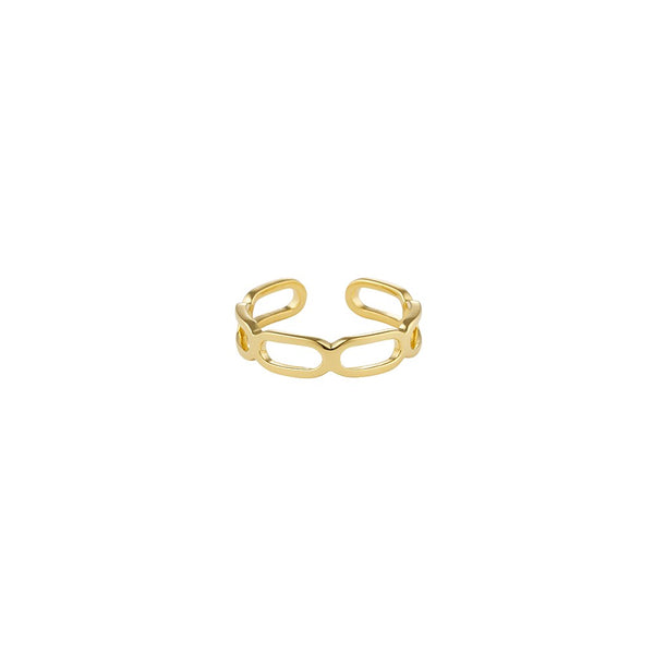Square Link Ring - vergoldet