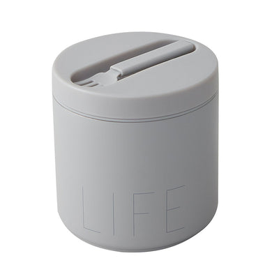 Groß thermo-lunchbox 530 ml aus edelstahl perfekt, um Ihre Speisen unterwegs warm oder kalt. Gabel aus dem nachhaltigen material Tritan™ enthalten. H. 11,4 cm. D. 11 cm.